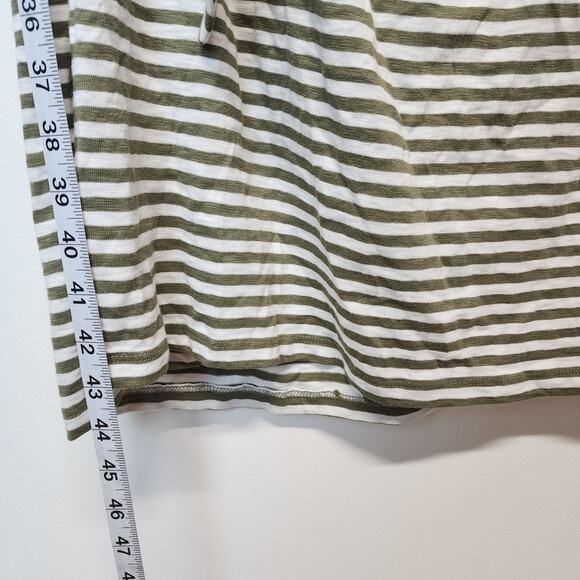 Talbots Green Striped Shift Dress Size 3X Tie Waist Short Sleeve Cotton Casual - Picture 6 of 10
